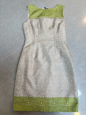 ELIE TAHARI Color Block Lace Mini Dress